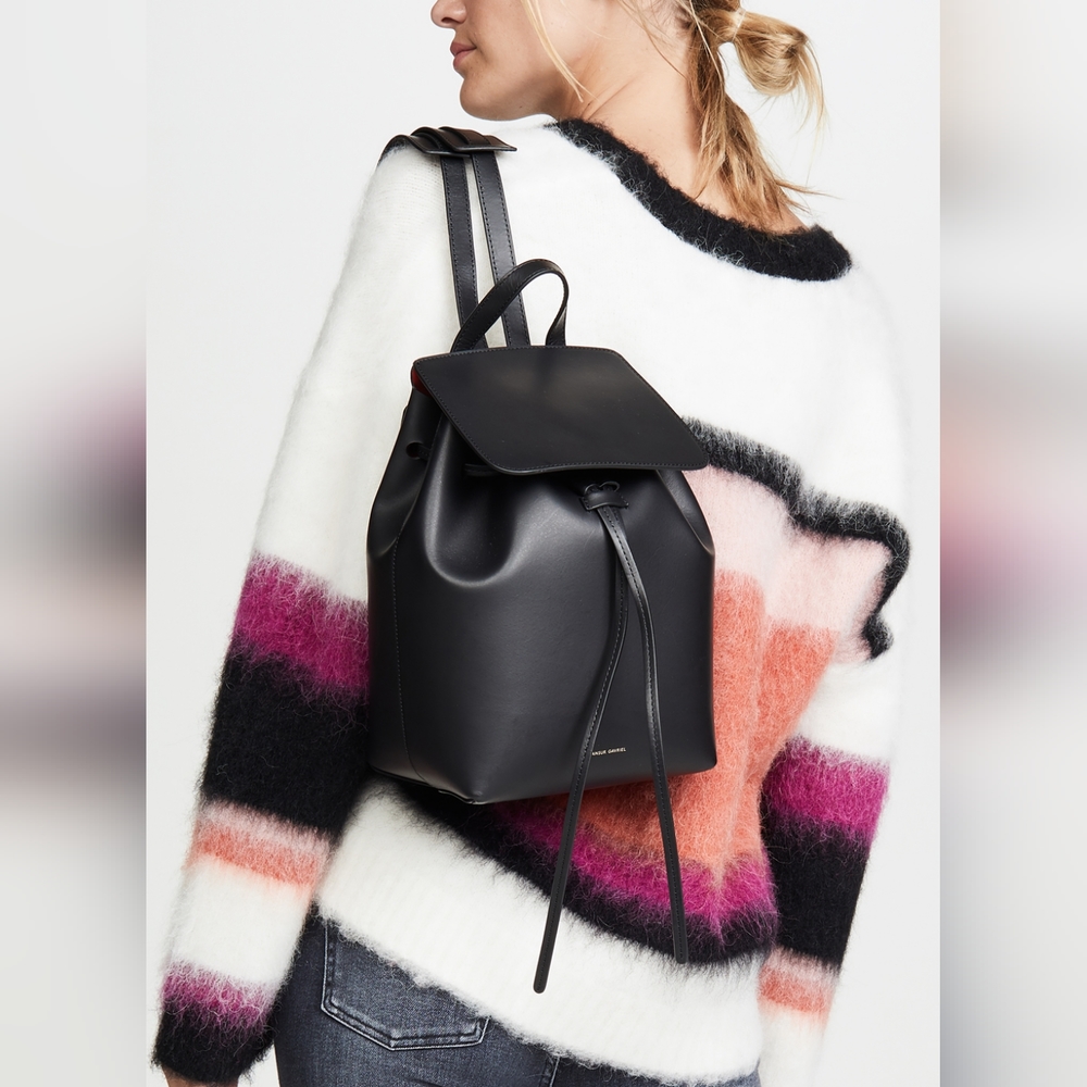 Mansur Gavriel Mini Backpack Black Raw